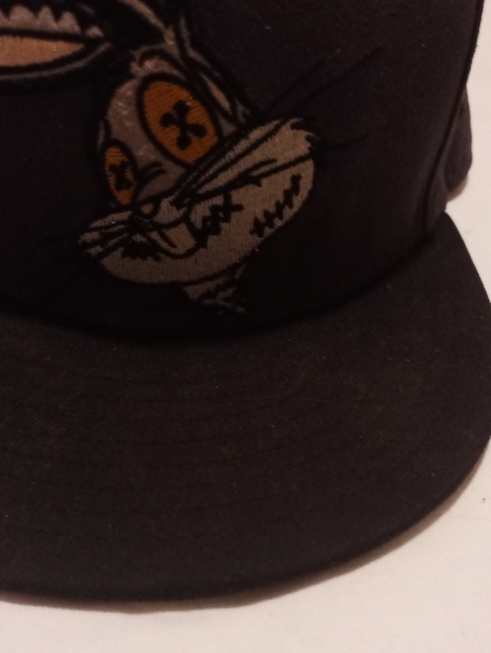 Grey-Tan Embroidered Bugs Bunny Cartoon Fitted Cap